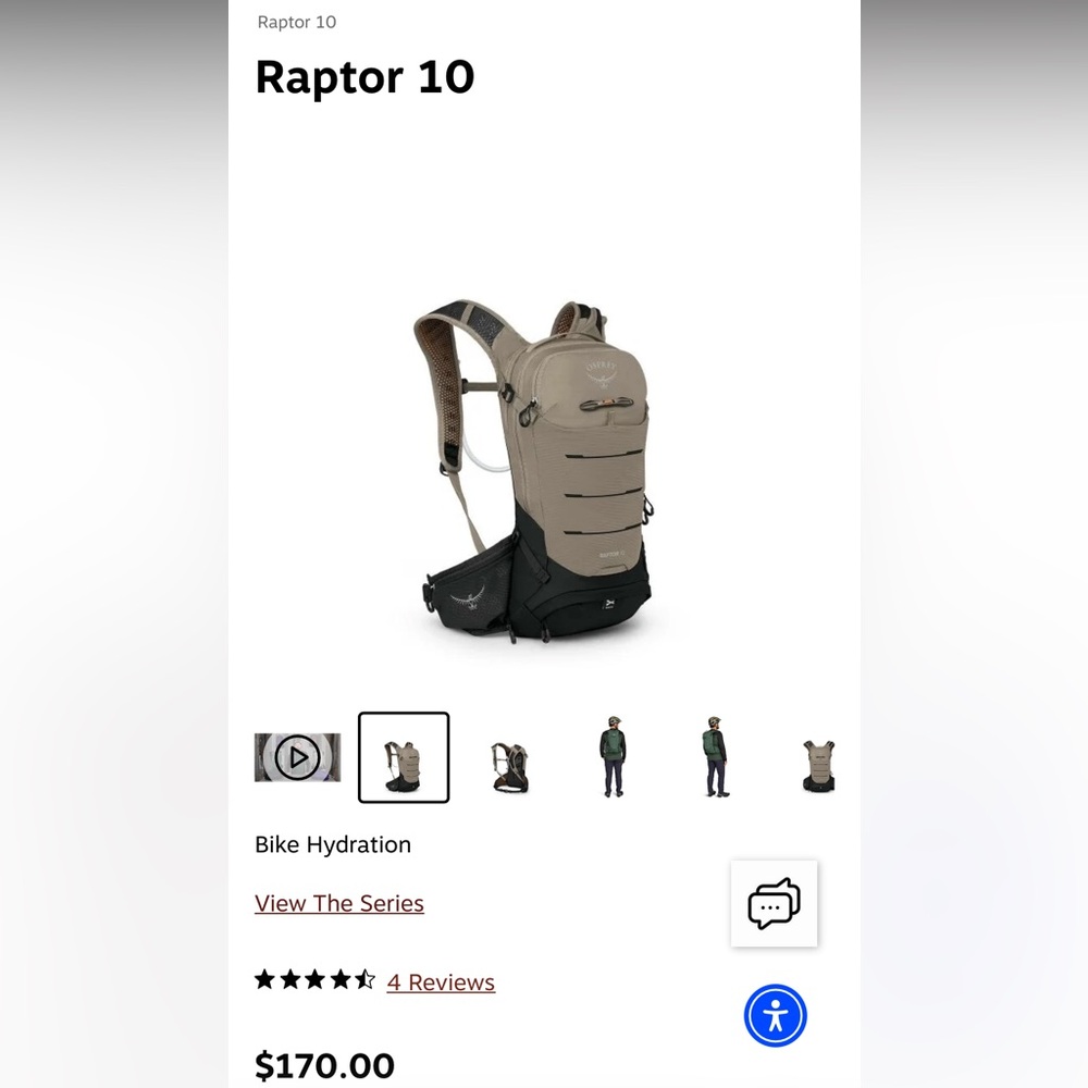 Raptor 10 Osprey Hydration pack